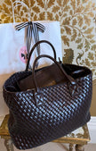 Gabriella Woven Shopper in Chocolate