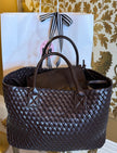Gabriella Woven Shopper in Chocolate