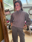 Cleo Barrel Trousers in Mocha