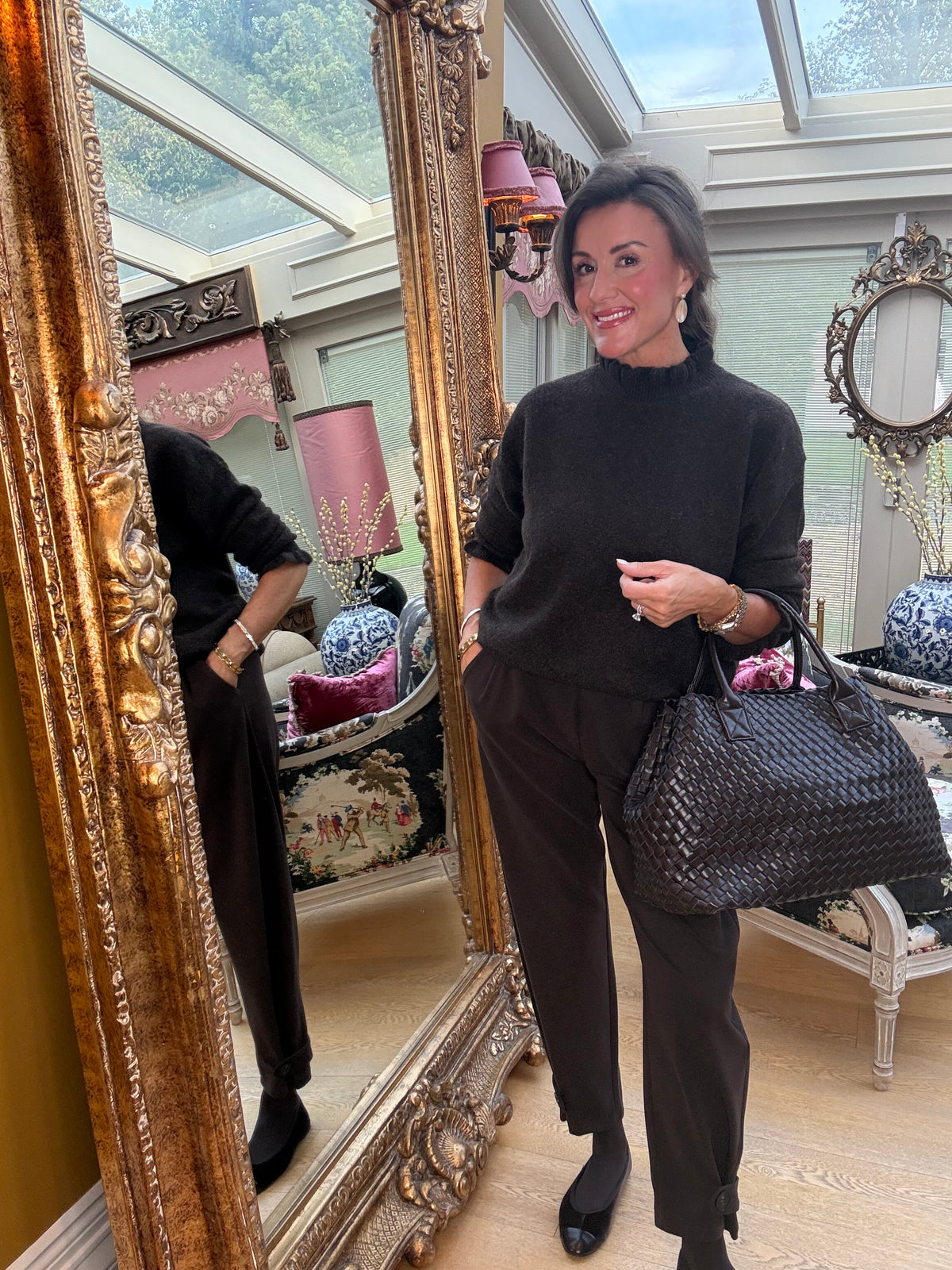 Cleo Barrel Trousers in Chocolate