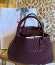 Gabriella Woven Shopper in Oxblood