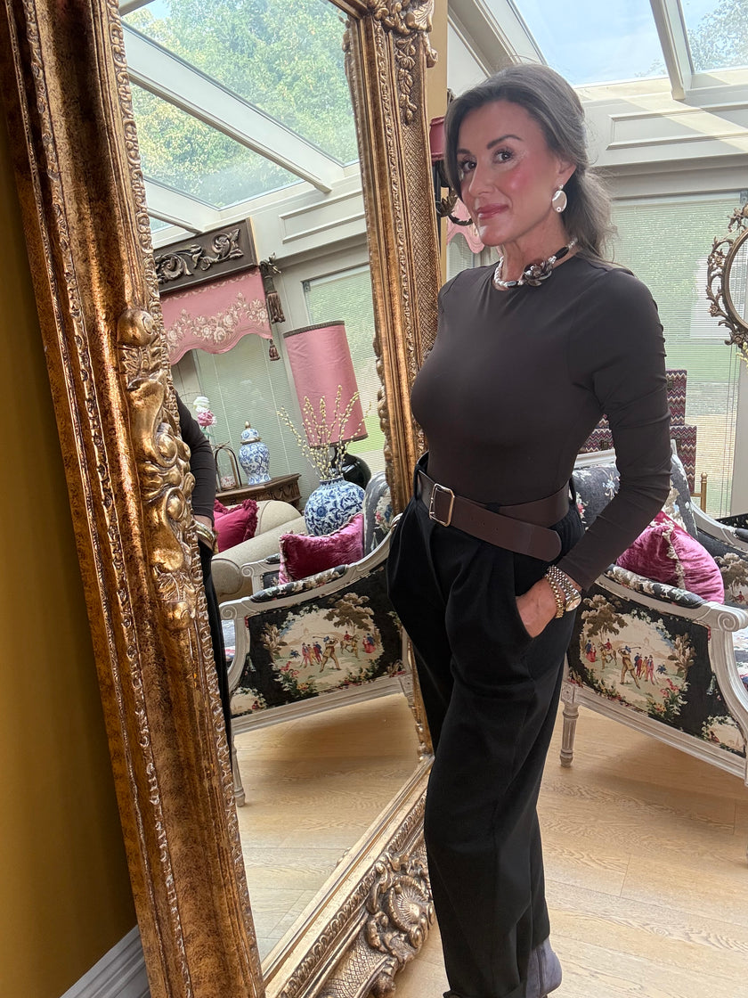 Cleo Barrel Trousers in Black