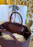 Gabriella Woven Shopper in Oxblood