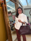 Gabriella Woven Shopper in Oxblood