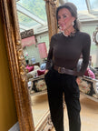 Cleo Barrel Trousers in Black