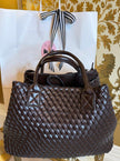 Gabriella Woven Shopper in Chocolate