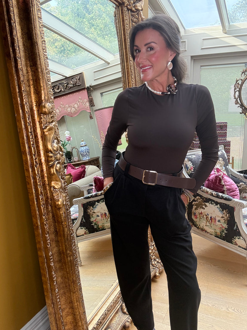 Cleo Barrel Trousers in Black