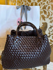 Gabriella Woven Shopper in Chocolate