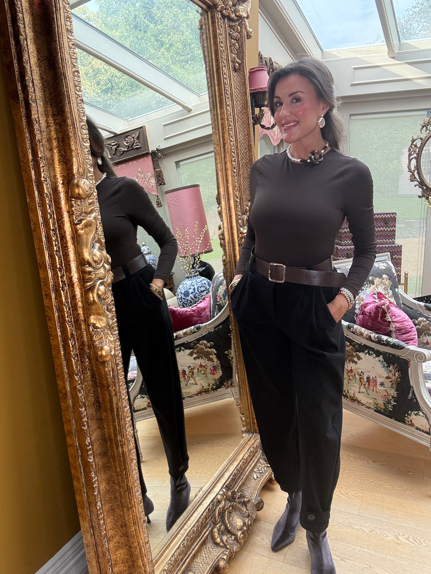 Cleo Barrel Trousers in Black