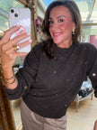 Dottie Gold Dot Jumper in Chocolate