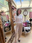 Dottie Gold Dot Jumper in Taupe