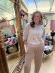 Dottie Gold Dot Jumper in Taupe