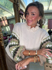 Farrah Ruffle Jumper with Green Sleeves