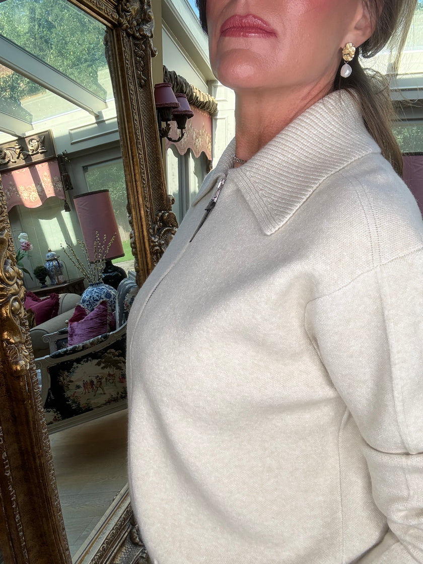 Janey Leather Toggle Zip Cardigan