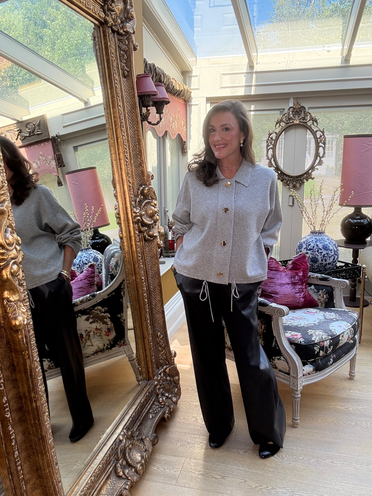 Hayley Knit Jacket in Taupe