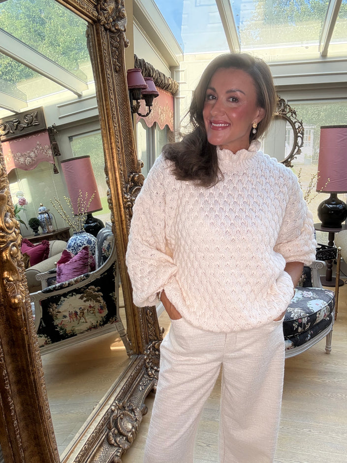 Rosetta Ruffle Jumper in Cream