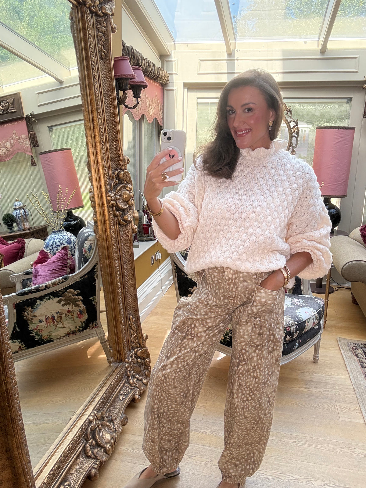 Bambi Barrel Trousers in Caramel