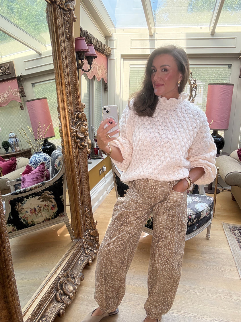Bambi Barrel Trousers in Caramel