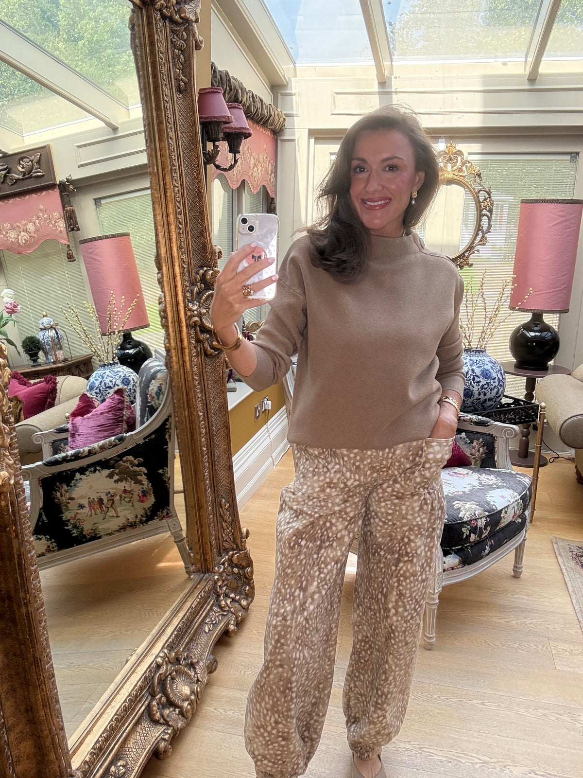 Bambi Barrel Trousers in Caramel