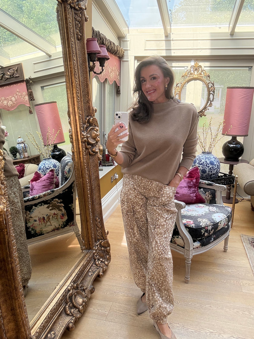 Bambi Barrel Trousers in Caramel