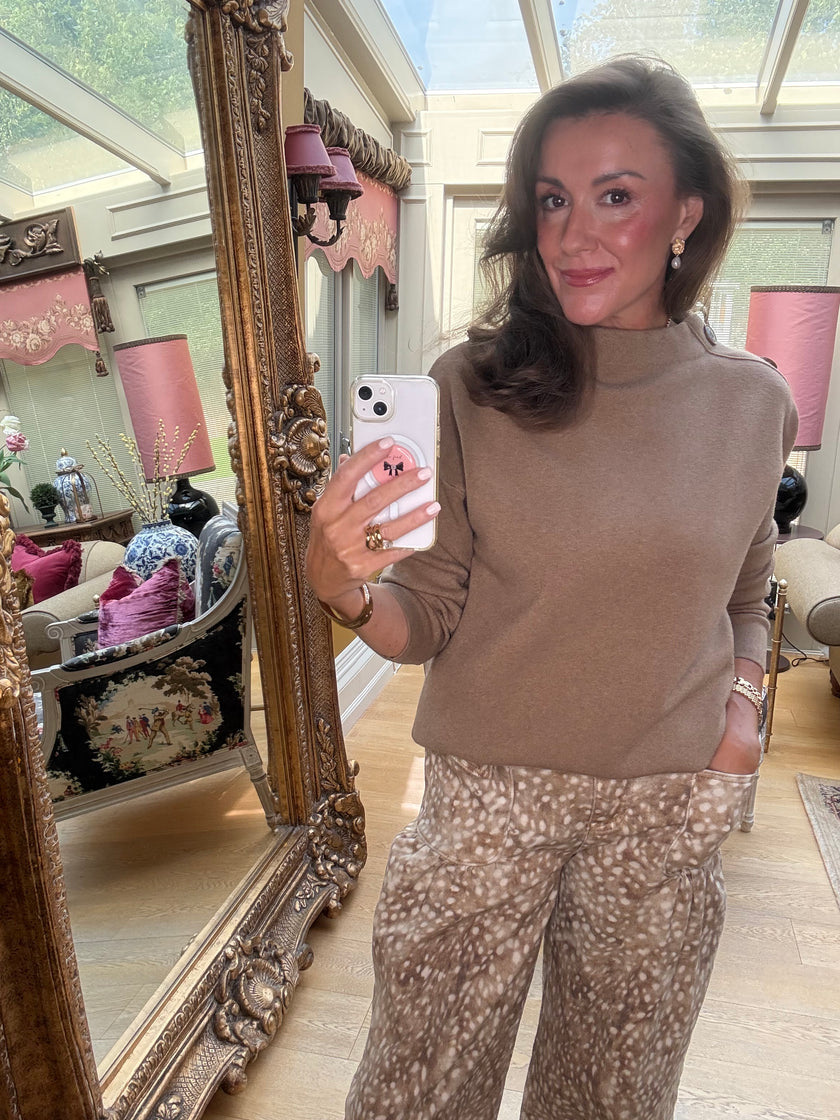 Bambi Barrel Trousers in Caramel