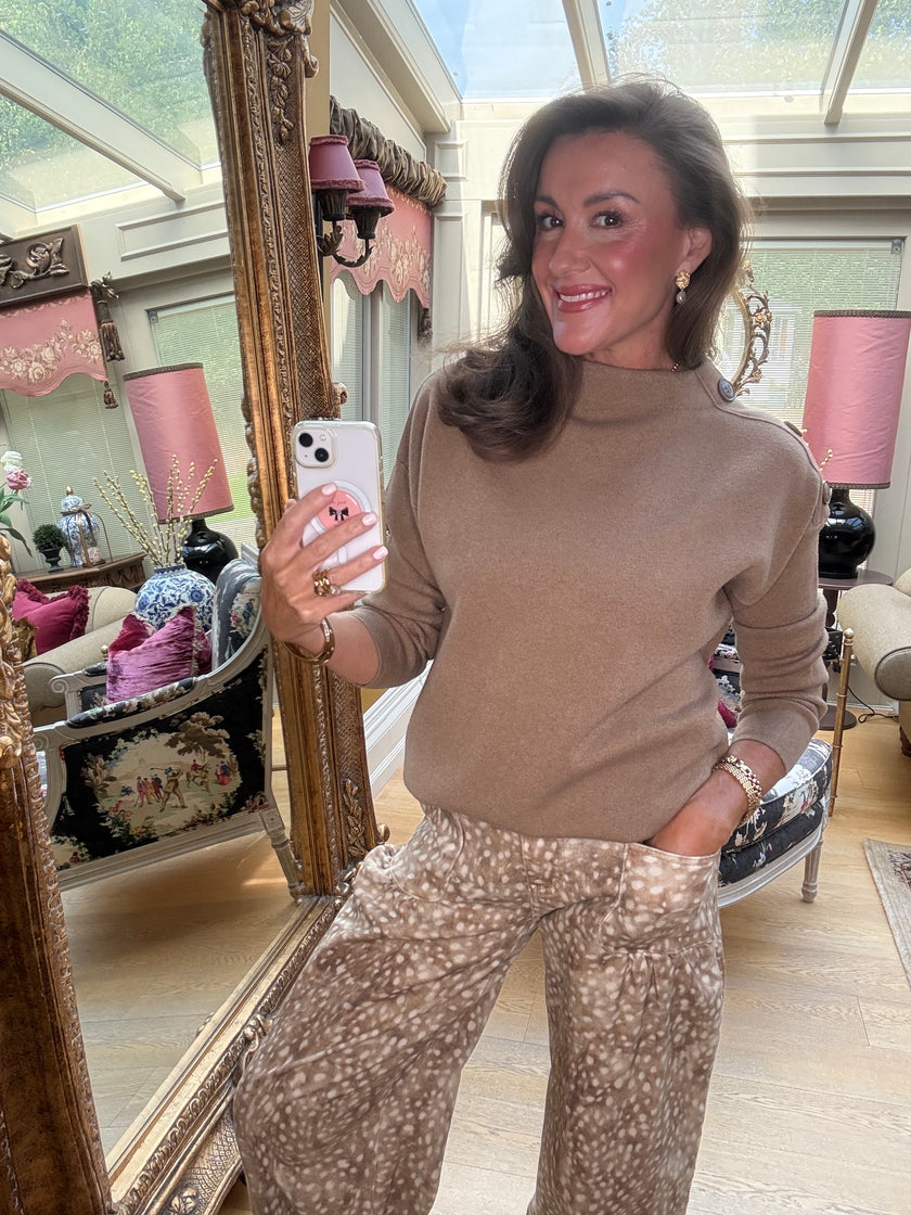 Bambi Barrel Trousers in Caramel