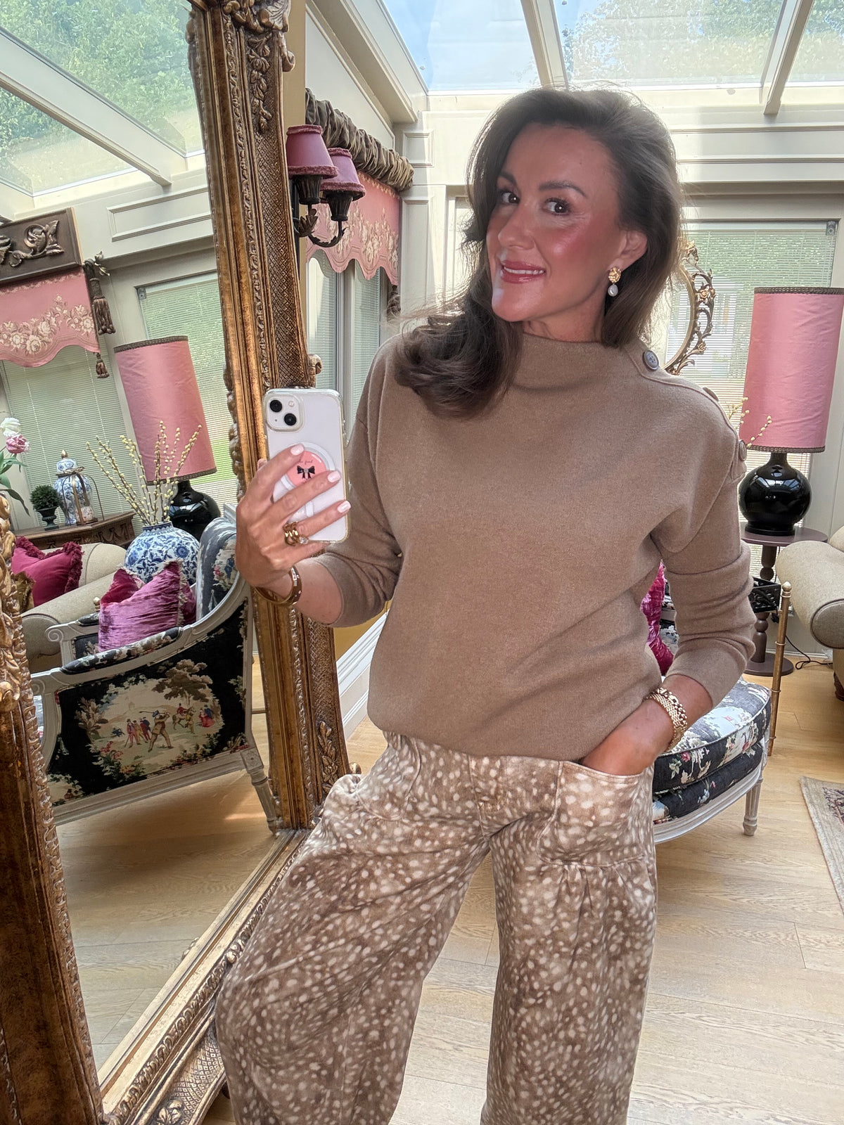 Bambi Barrel Trousers in Caramel