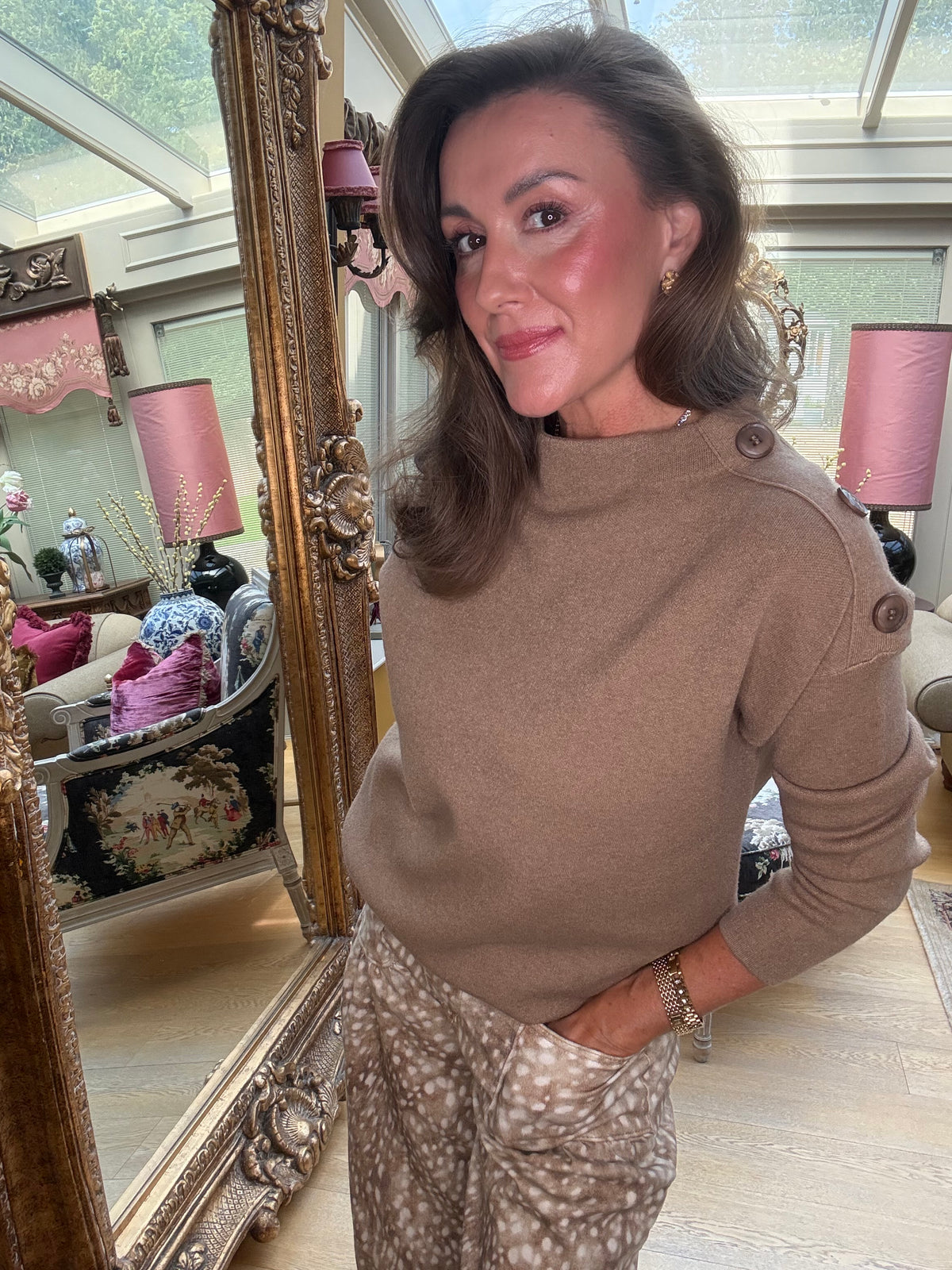 Bambi Barrel Trousers in Caramel