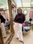 Stephania Toggle Jumper in Burgundy
