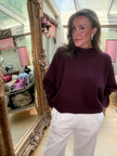 Stephania Toggle Jumper in Burgundy