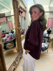Stephania Toggle Jumper in Burgundy