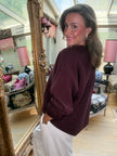 Stephania Toggle Jumper in Burgundy