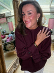 Stephania Toggle Jumper in Burgundy