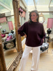 Stephania Toggle Jumper in Burgundy