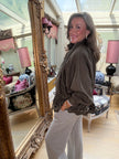 Penelope Faux Suede Jacket in Khaki