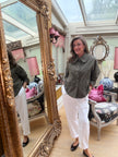 Georgia Ruched Sleeve Jacket in Khaki