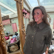 Georgia Ruched Sleeve Jacket in Khaki