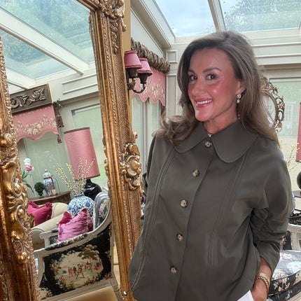 Georgia Ruched Sleeve Jacket in Khaki