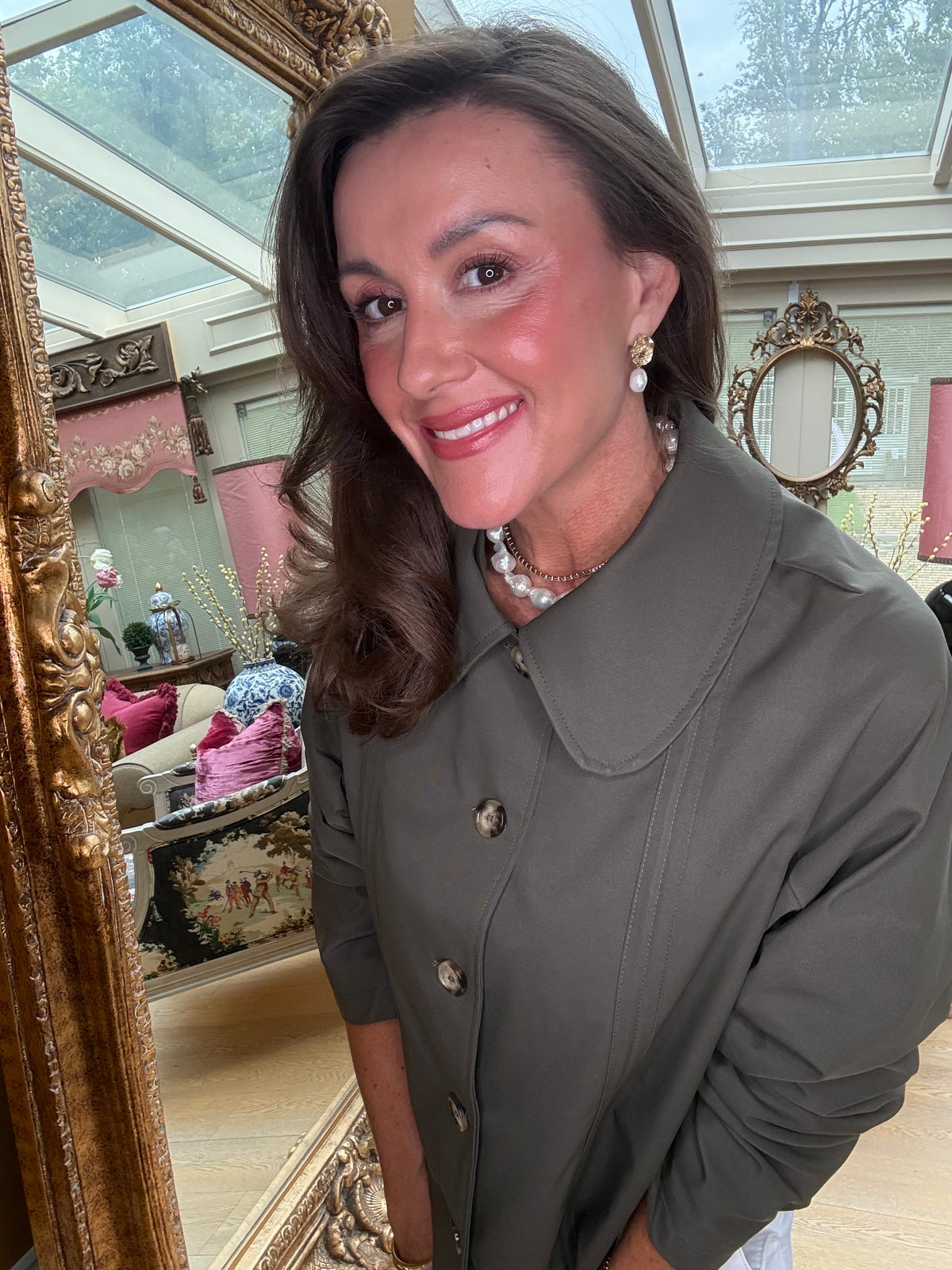 Georgia Ruched Sleeve Jacket in Khaki