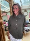Georgia Ruched Sleeve Jacket in Khaki