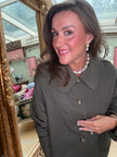 Georgia Ruched Sleeve Jacket in Khaki