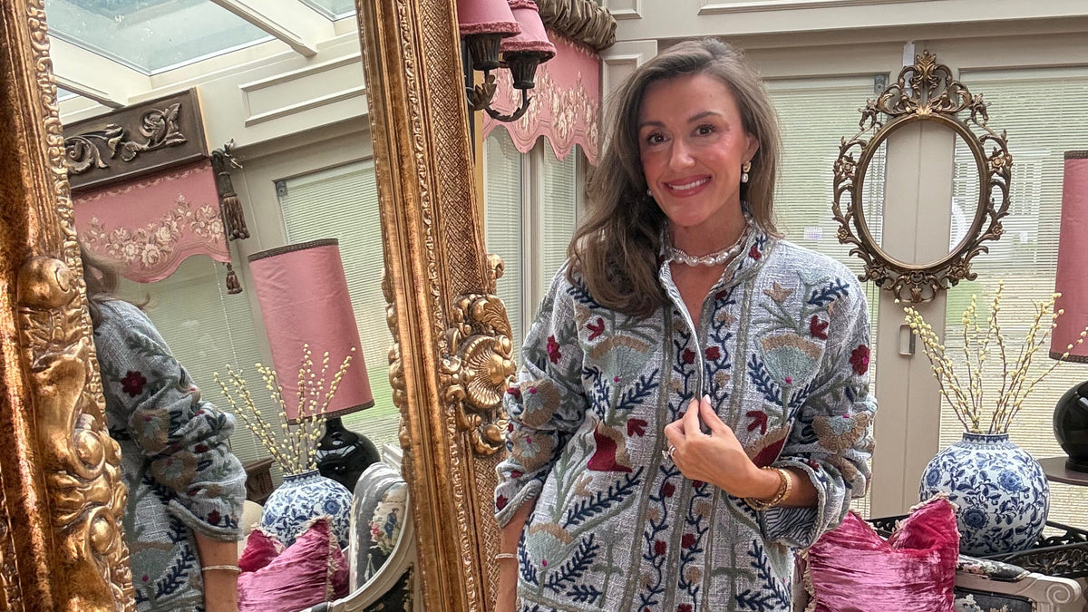 Marrakech Embroidered Jacket in Grey