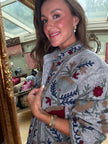 Marrakech Embroidered Jacket in Grey