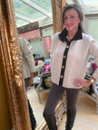 Shelby Knit Jacket in Beige and Chocolate
