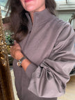 Romilly Ruched Sleeve Jacket in Mocha
