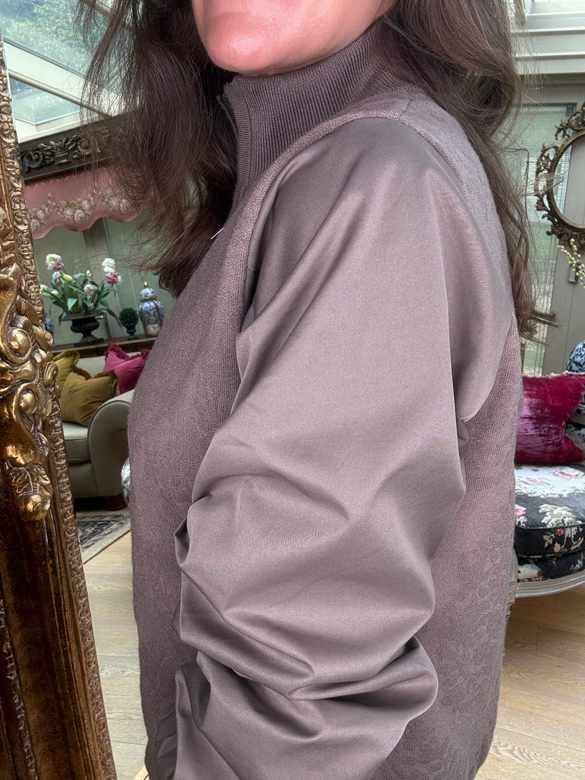 Romilly Ruched Sleeve Jacket in Mocha