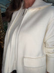 Roberta Funnel Neck Cardigan in Cream