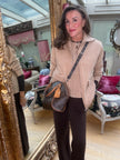 Portia Zip Through Tank in Camel