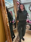 Eloise Faux Suede Jacket in Forest Green