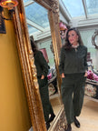 Eloise Faux Suede Jacket in Forest Green